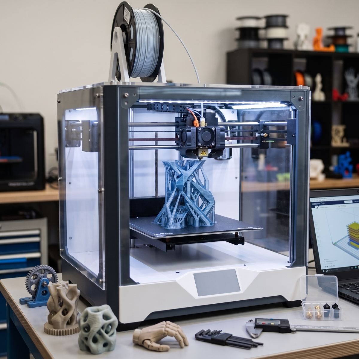 Lattice (kafes) yapılı 3D baskı parça — hafifletme uygulaması