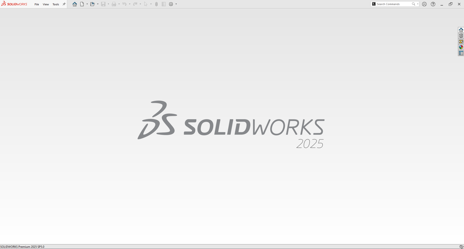 SOLIDWORKS 2025 açılış ekranı